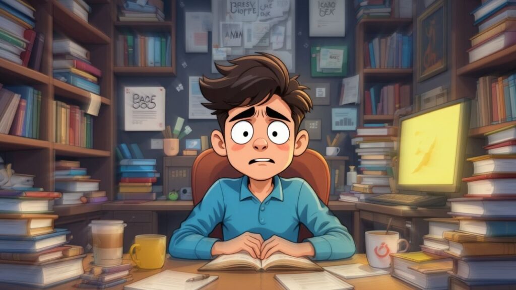 cartoon Image of spending time on choosing the best course