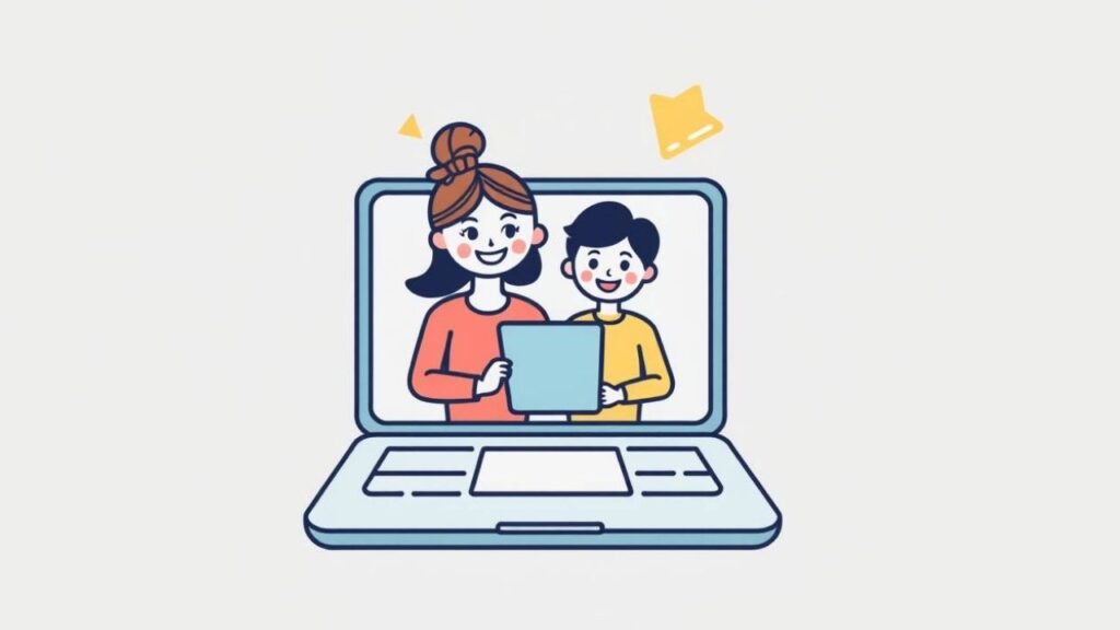 Create a Profitable Udemy Course Without Prior Experience, online instructor speaking to a student through a video call on a laptop screen